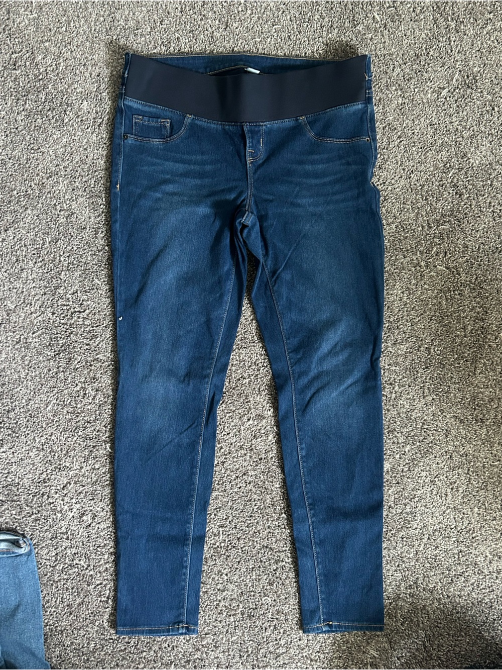 Dark Blue Stretch Denim Leggings